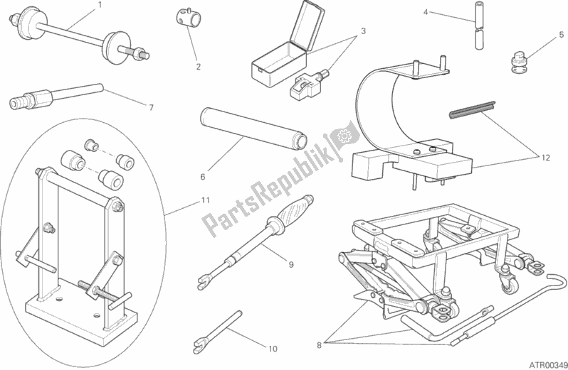 All parts for the Workshop Service Tools, Frame of the Ducati Scrambler Cafe Racer 803 2019